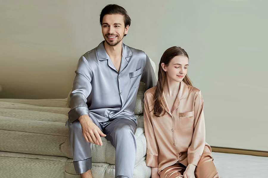 真丝睡衣情侣套装（男：上下衣/女：上下衣）