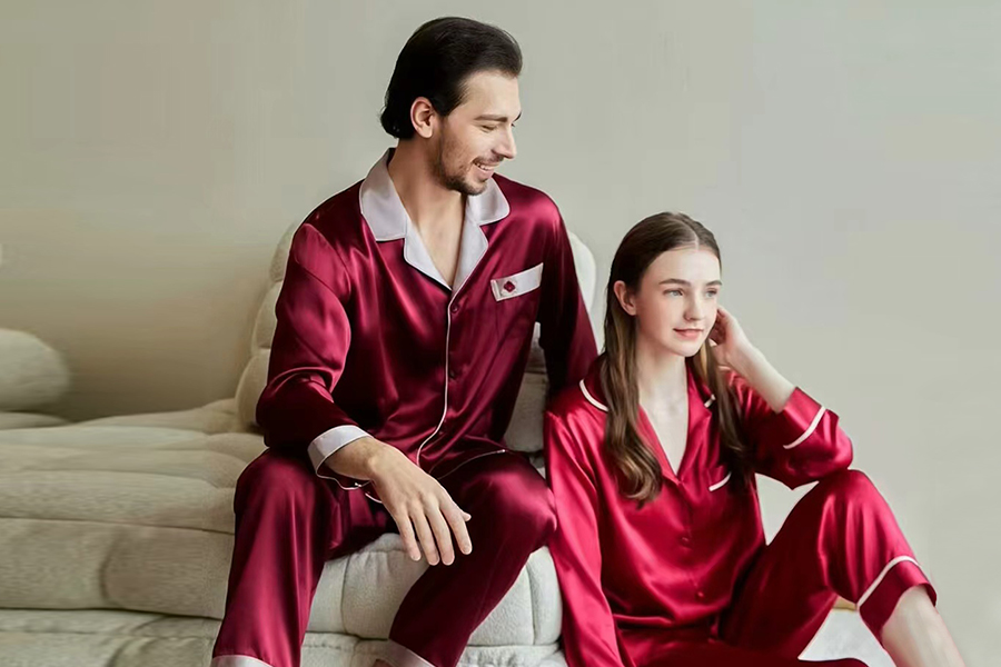 真丝睡衣情侣套装（男：上下衣/女：上下衣）