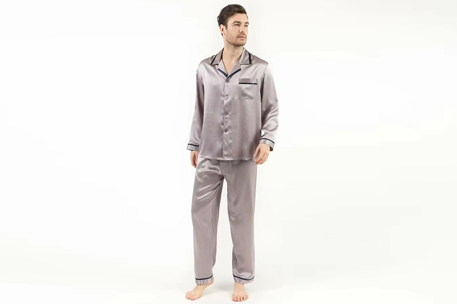 真丝睡衣男士套装（男：上装、下装）